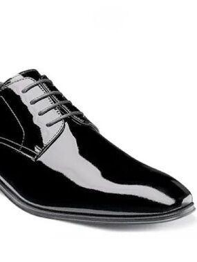 Florsheim black glossy patent leatherTux Plain Toe formal work Oxford shoes